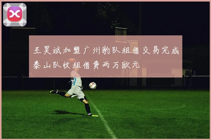 王昊斌加盟广州豹队租借交易完成泰山队收租借费两万欧元